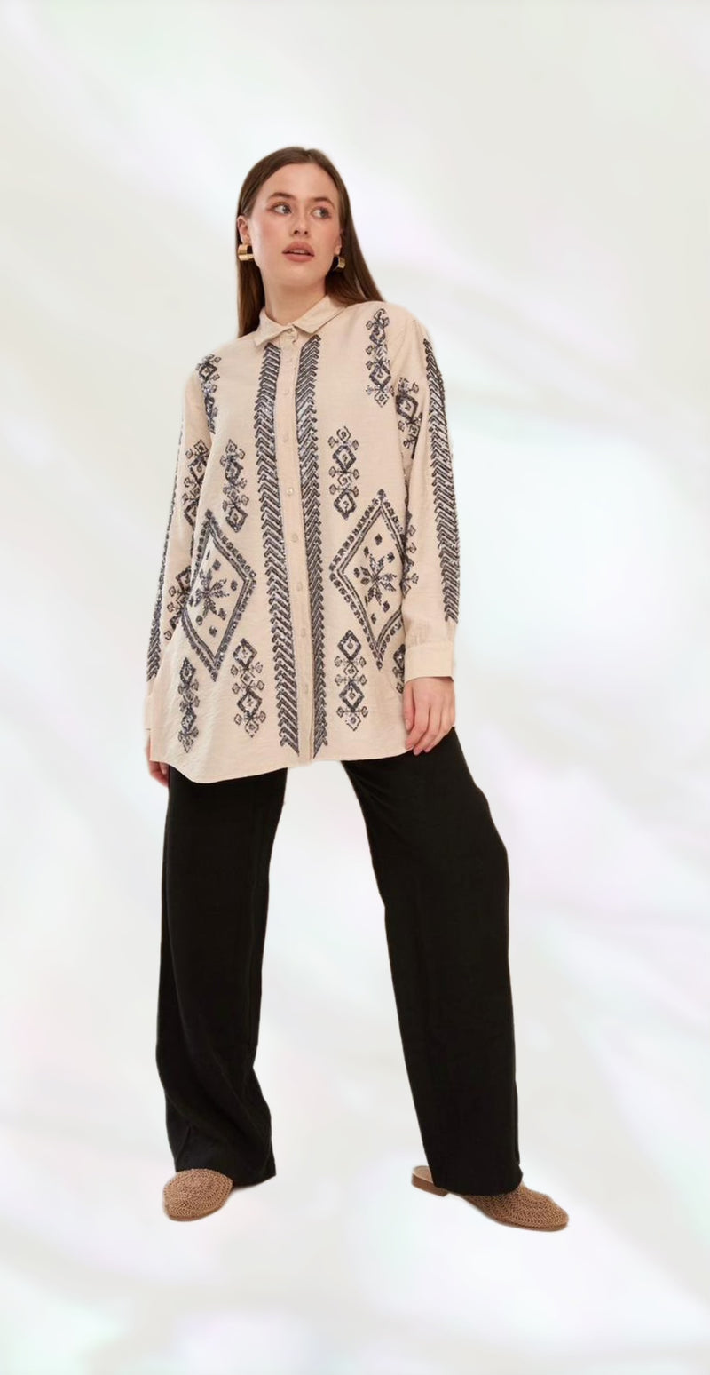 Sequin details shirt