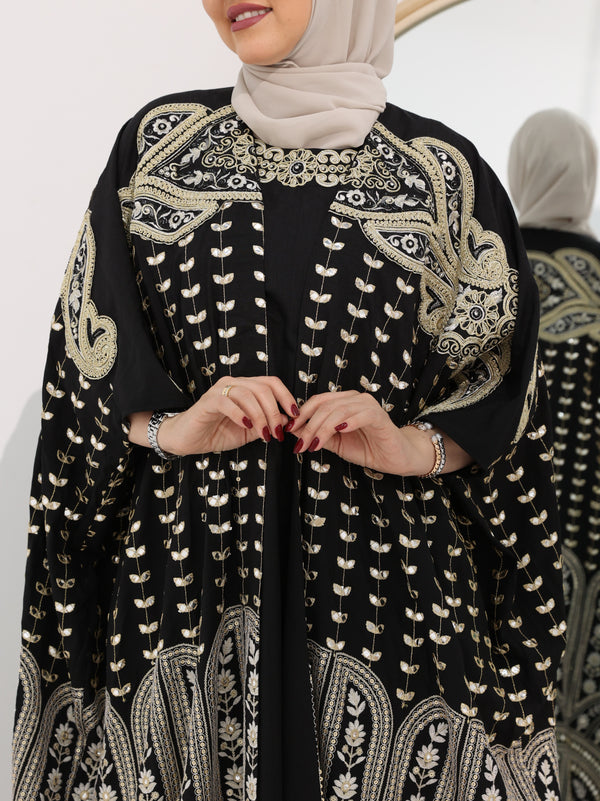Indian embroidery tow piece Black Bisht