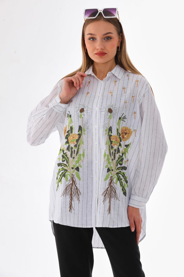 Sequin flower shirt