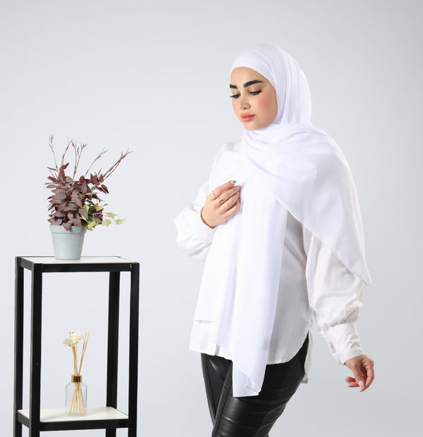 crepe chiffon white