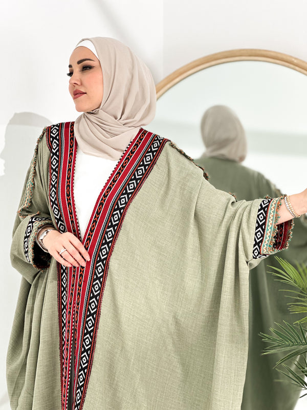 Mint Bisht with embroidered Edges
