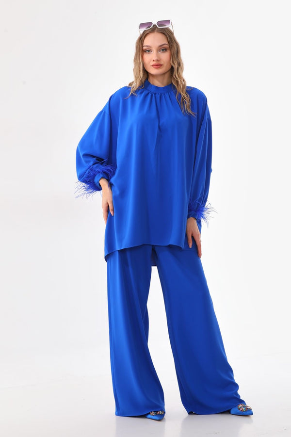 Feather sleeves wide style  takim