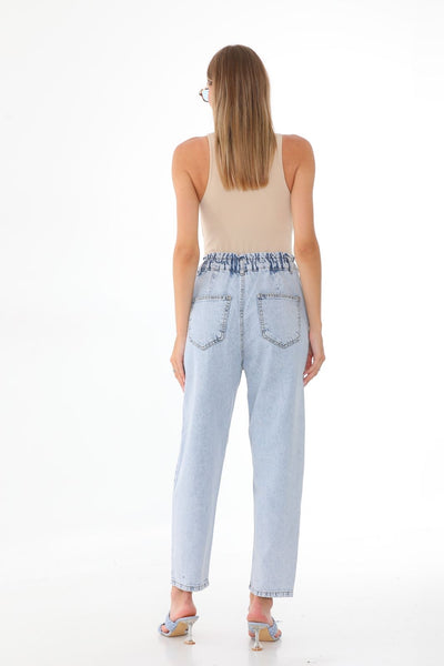 Rubber waist Mommy jeans