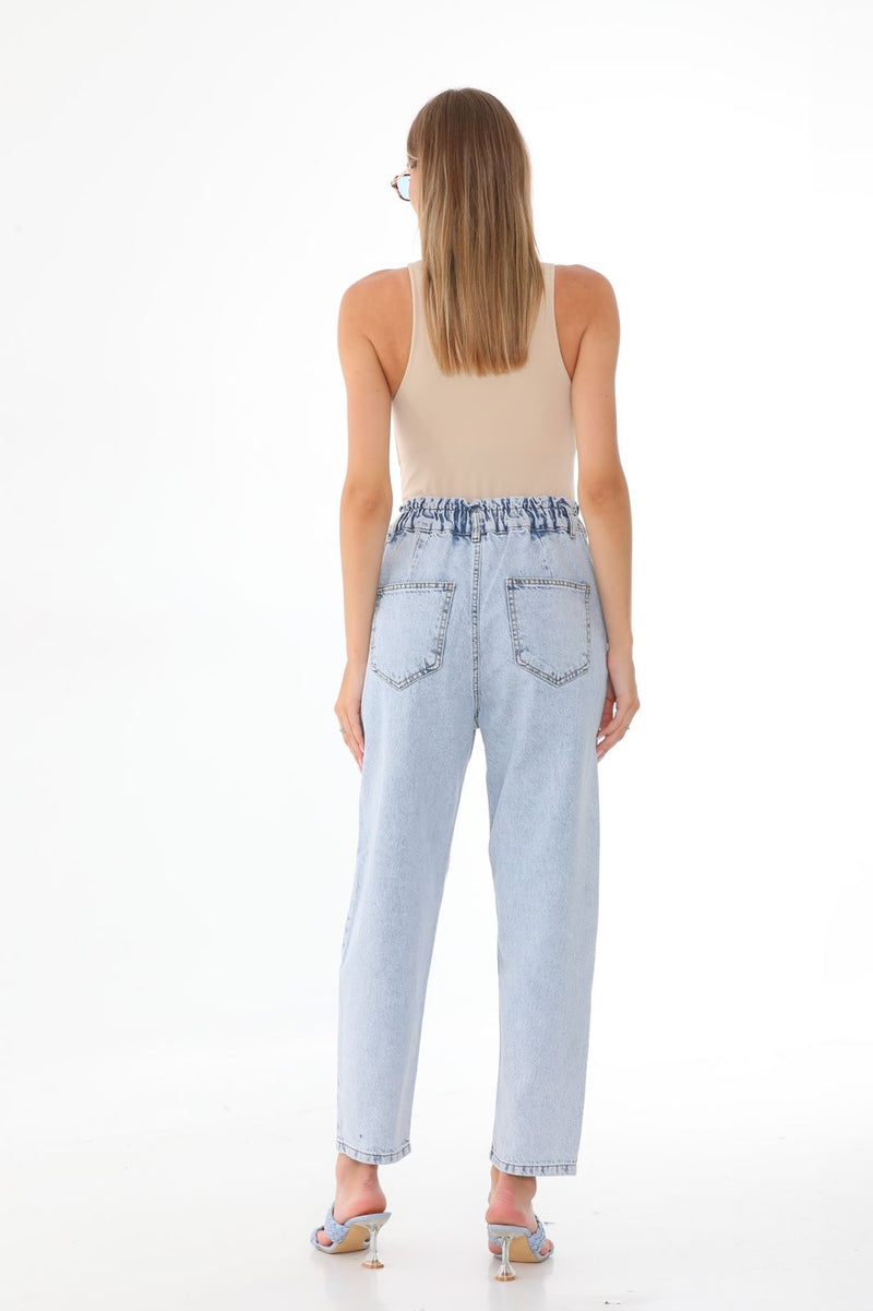 Rubber waist Mommy jeans