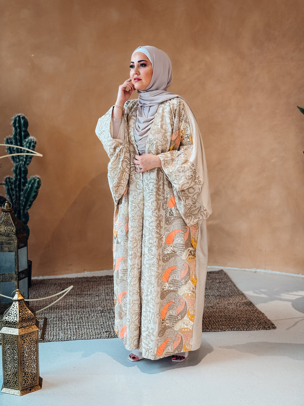 Luxury Embroidered Arabic letters Abaya Elegant & Timeless