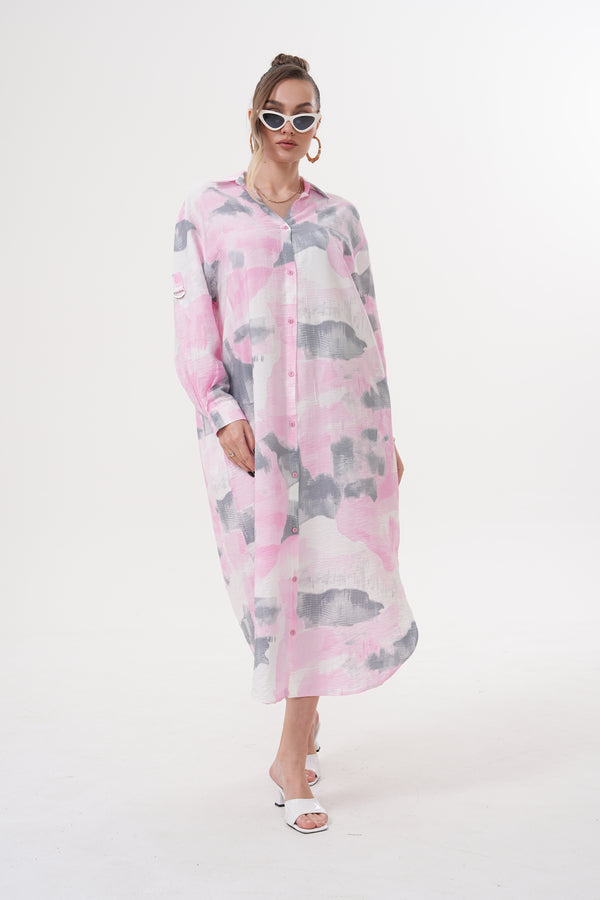 Soft Safari Elegance Shirt Dress