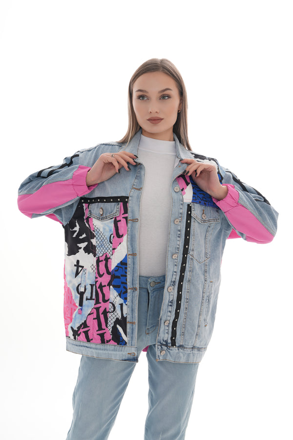 jacket Jeans with printed letters