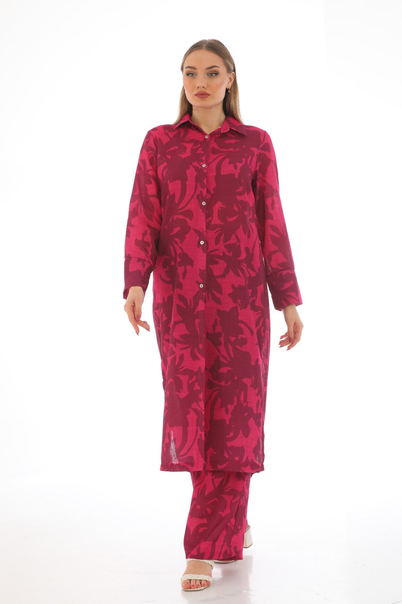Copy of printed long shirt wide style takim
