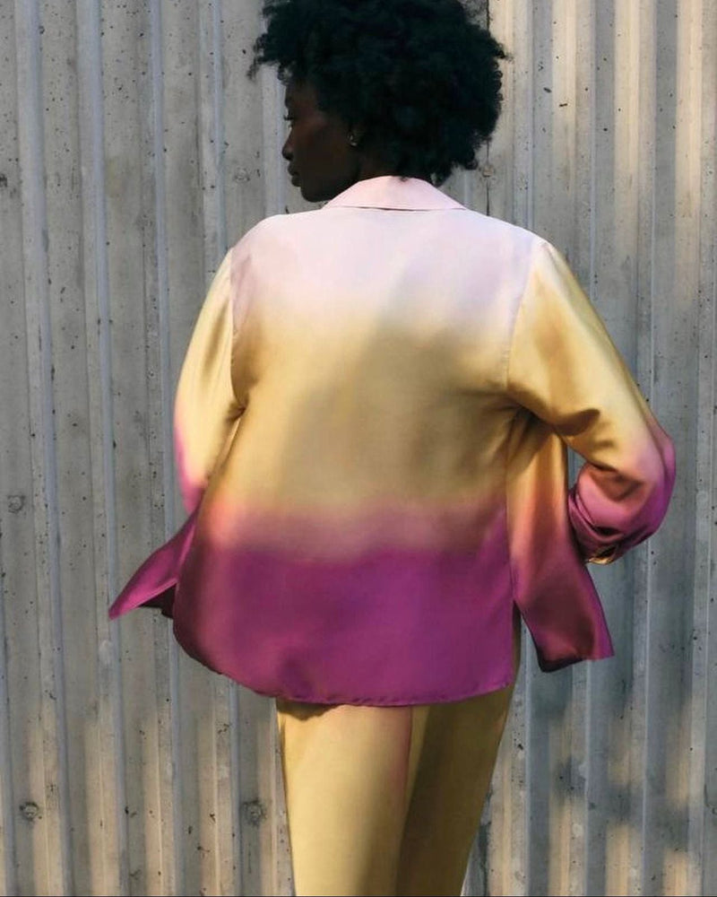 Ombre coloRed silky shirt