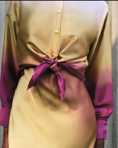Ombre coloRed silky shirt