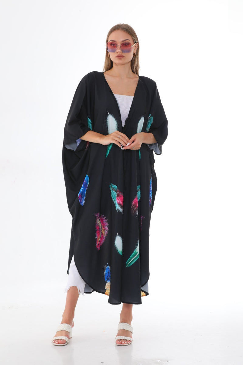 Red Indian style kimono