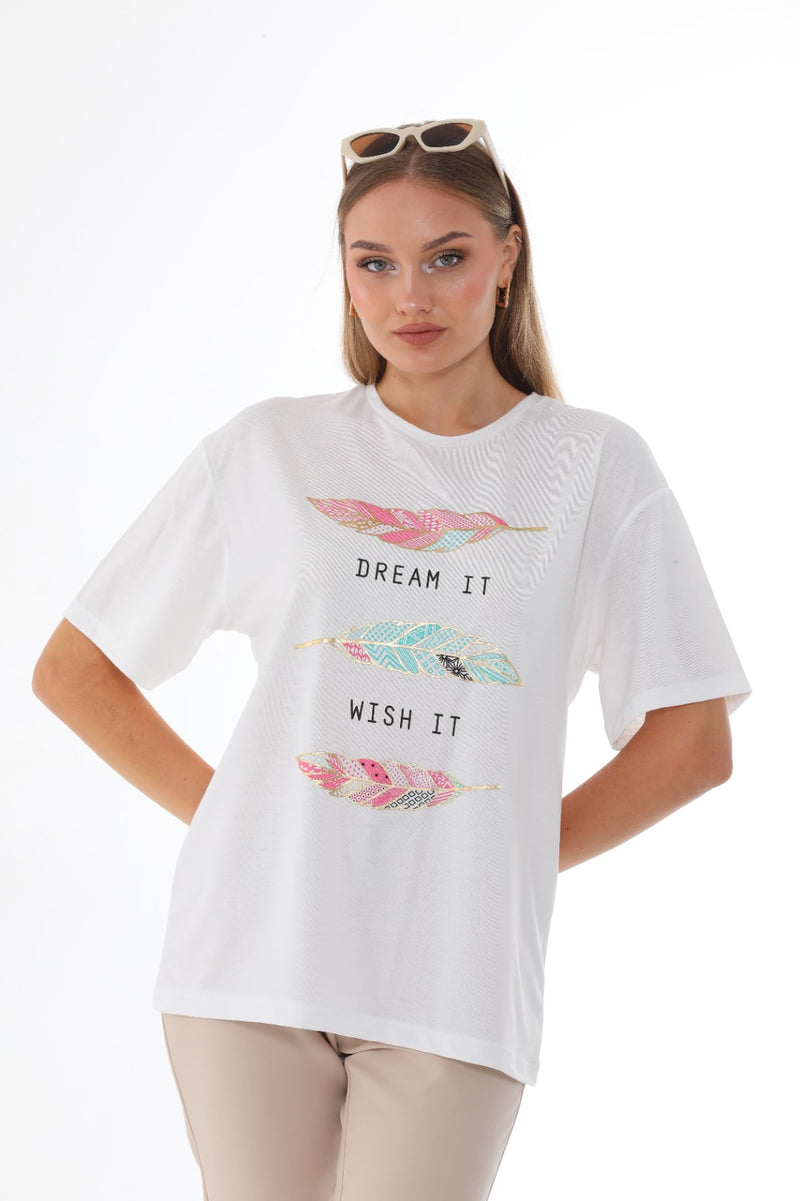 coloRed Feathers T Shirt