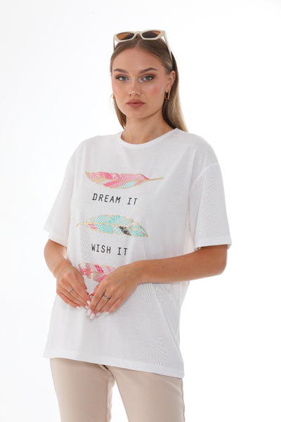coloRed Feathers T Shirt