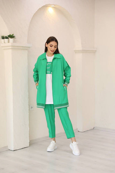 3 pcs training suit long style jacket