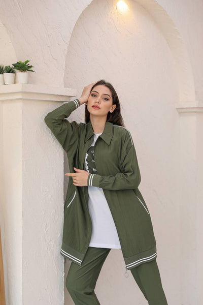 3 pcs training suit long style jacket