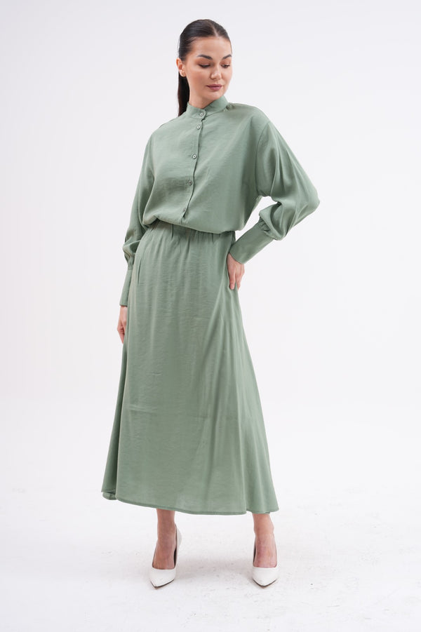 2-piece plain skirt takim