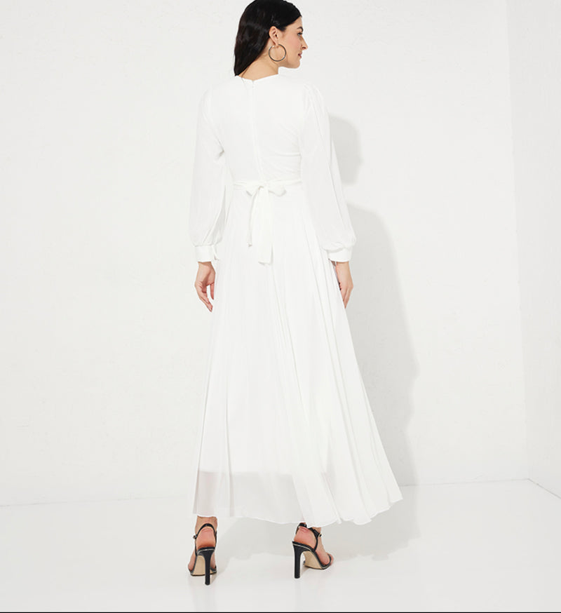 folds occasion Mousseline dress