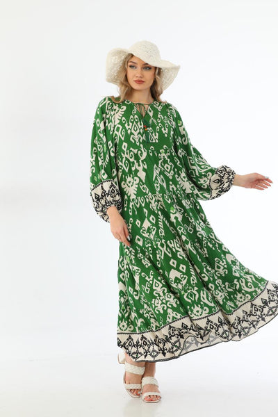 White motifs maxi dress