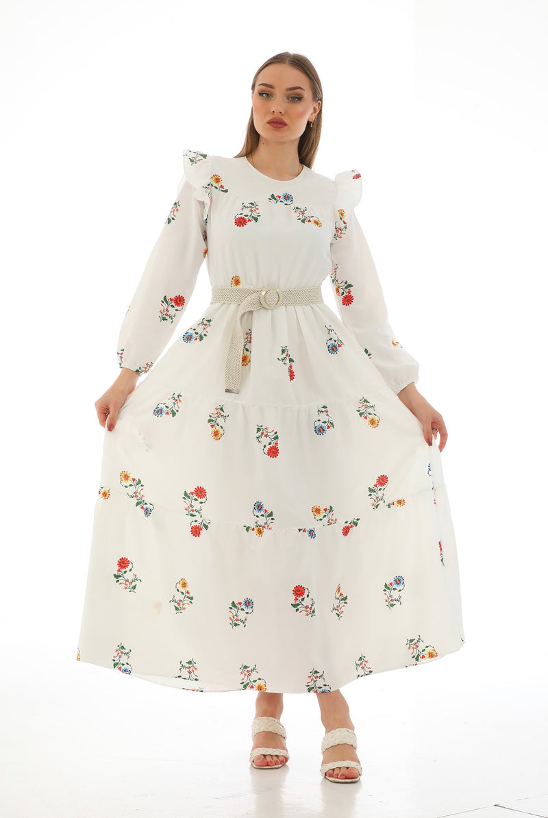 coloRed flower maxi dress