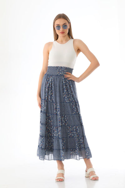 floral printed chiffon skirt