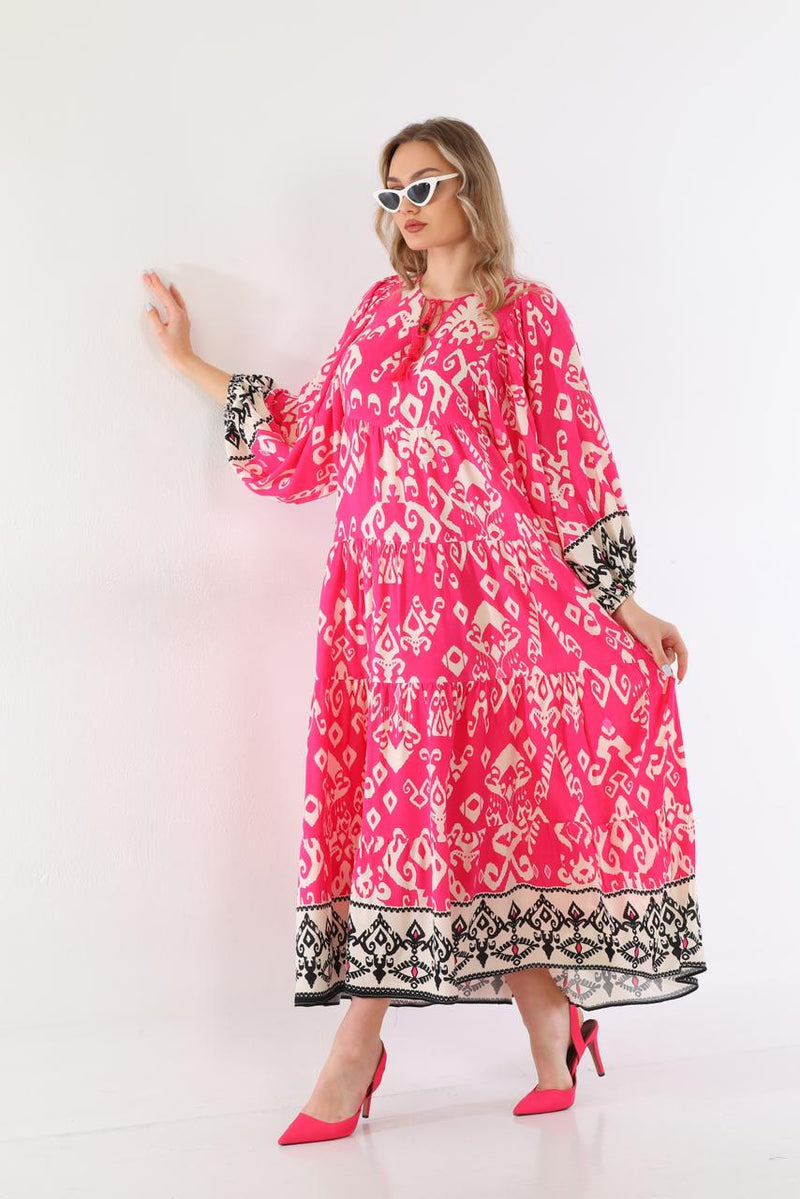 White motifs maxi dress