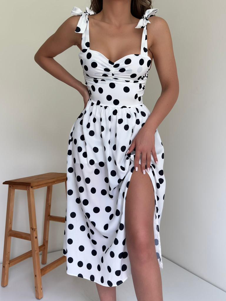 Black dots summery short dress