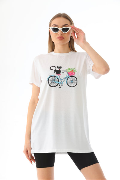 bike cat t shirt