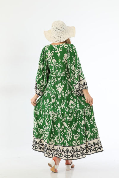 White motifs maxi dress