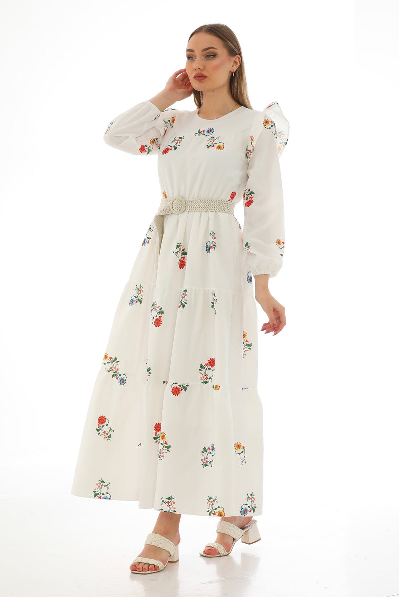 coloRed flower maxi dress
