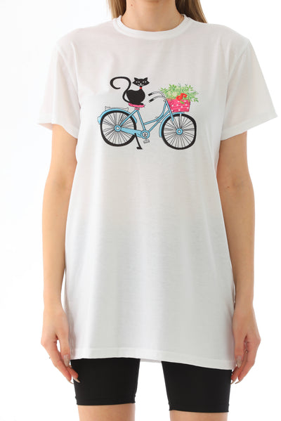 bike cat t shirt