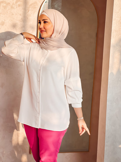 Plain White silk shirt