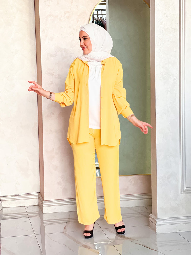 Plain 2pcs silk Takim
