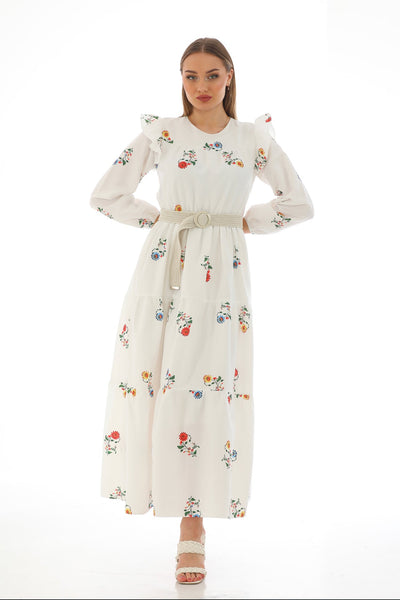coloRed flower maxi dress