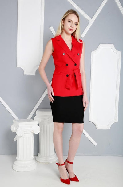 6 Black button formal vest