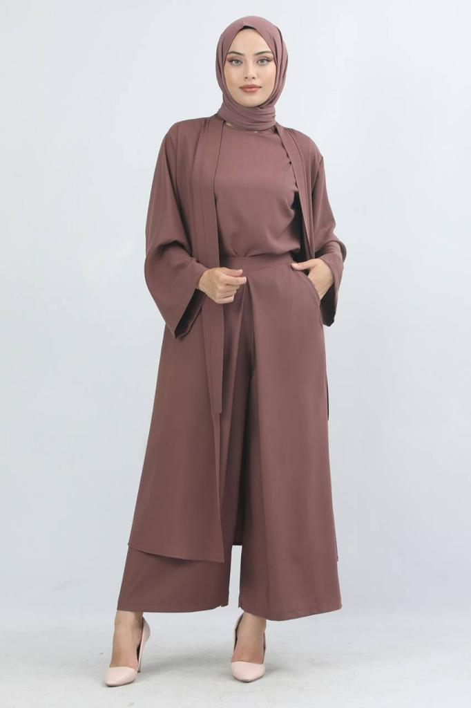 3pcs takim long jacket with wide pants