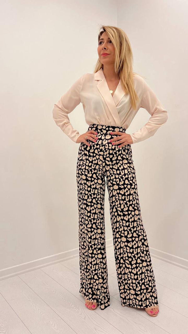 tiger printed wide pants