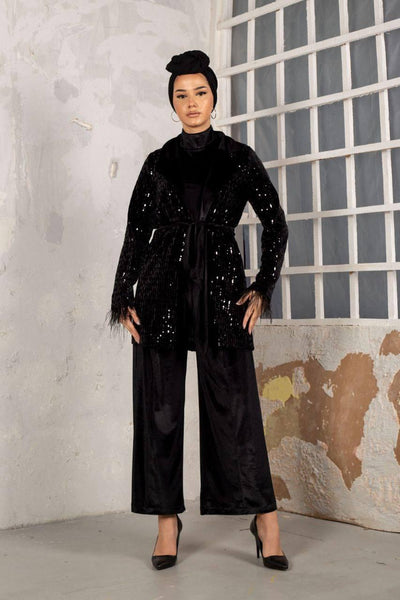 Paillettes  velvet jumpsuit