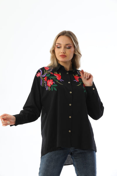 floral chest shirt