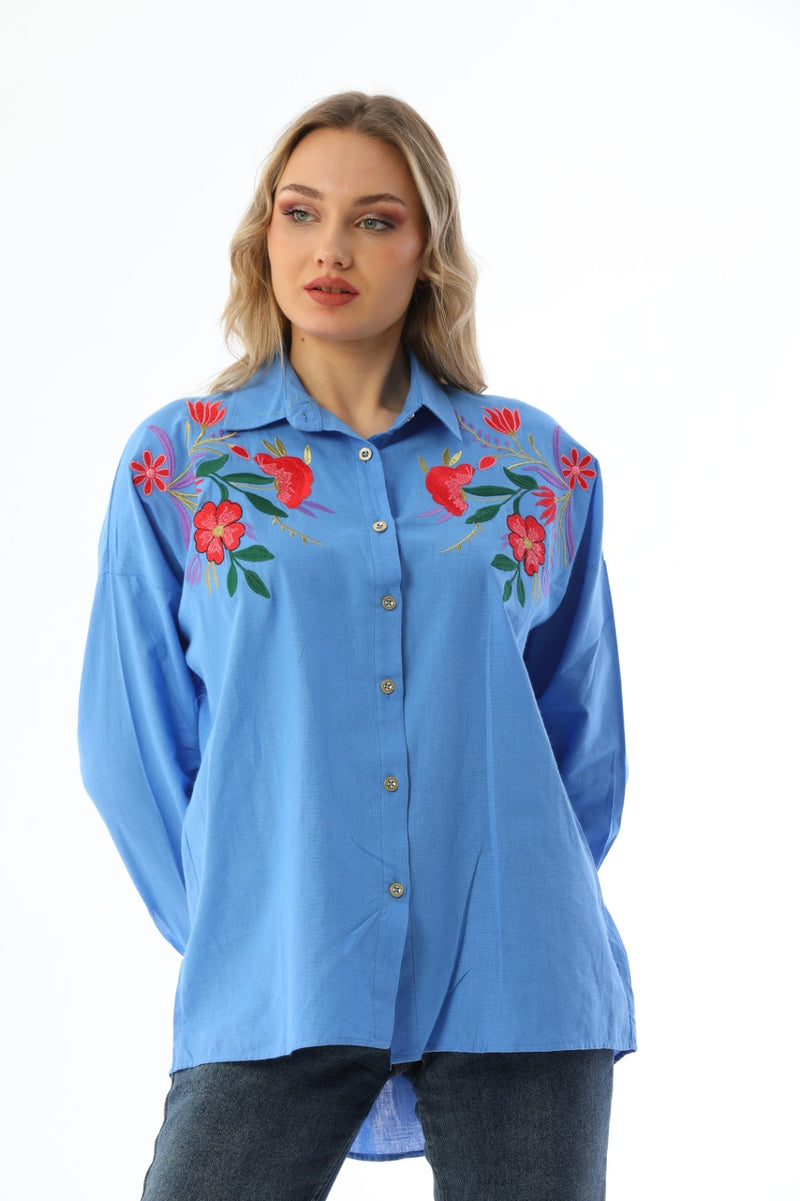 floral chest shirt