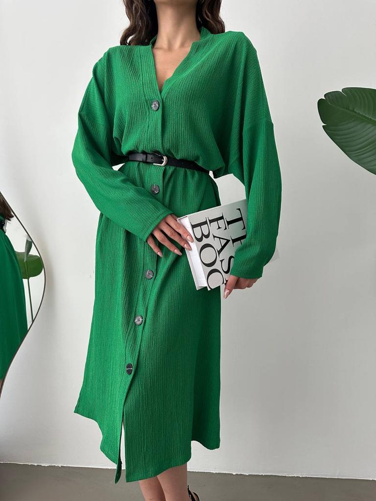Black button long style jacket