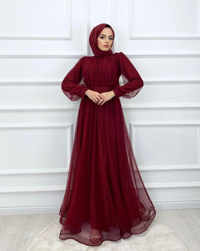 Occasion dress tulle pearly style