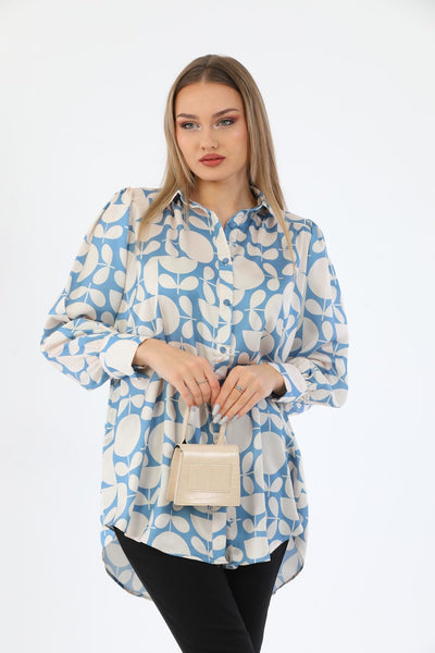 Satin pointed shirt