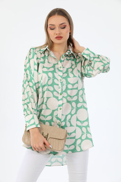 Satin pointed shirt