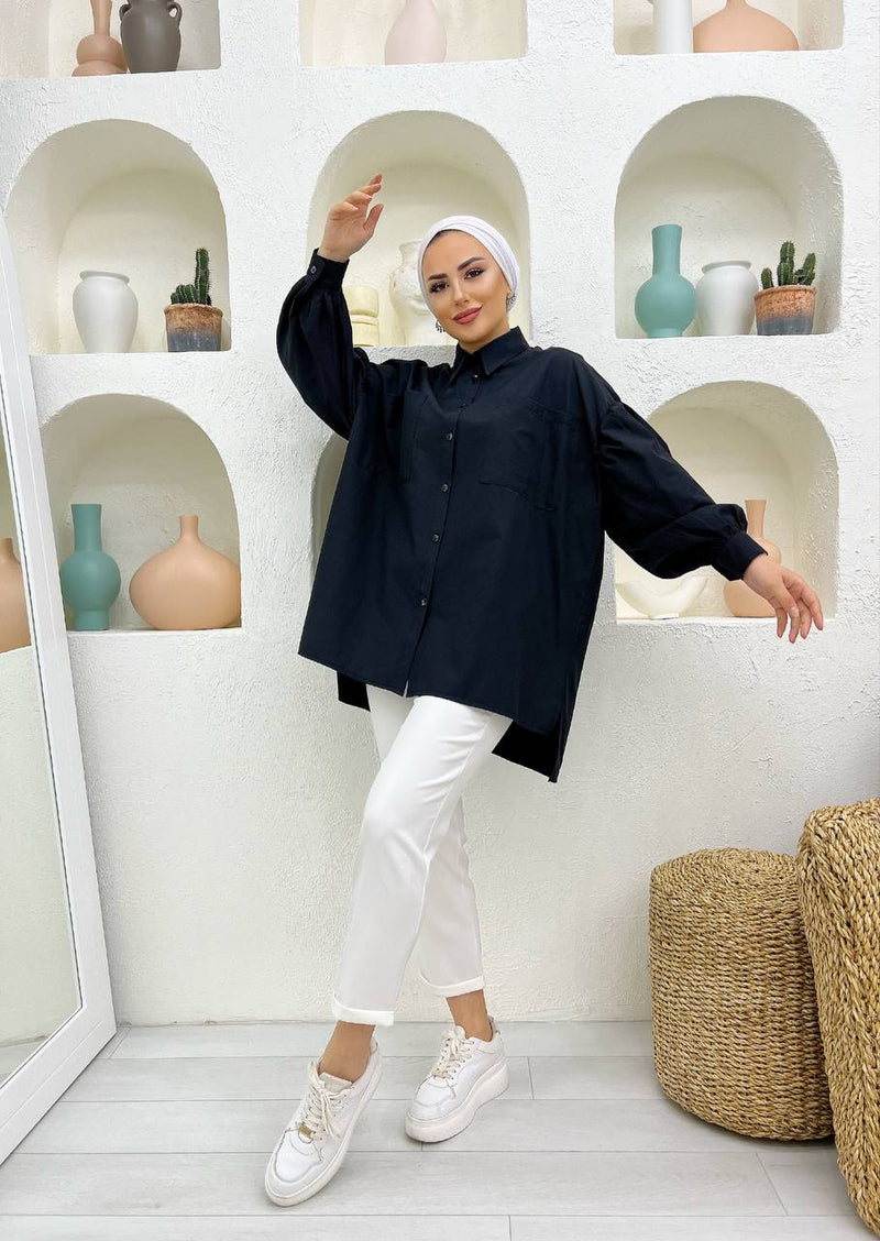 2 pocket wide arms plain shirt