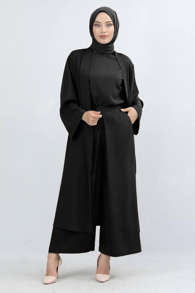 3pcs takim long jacket with wide pants