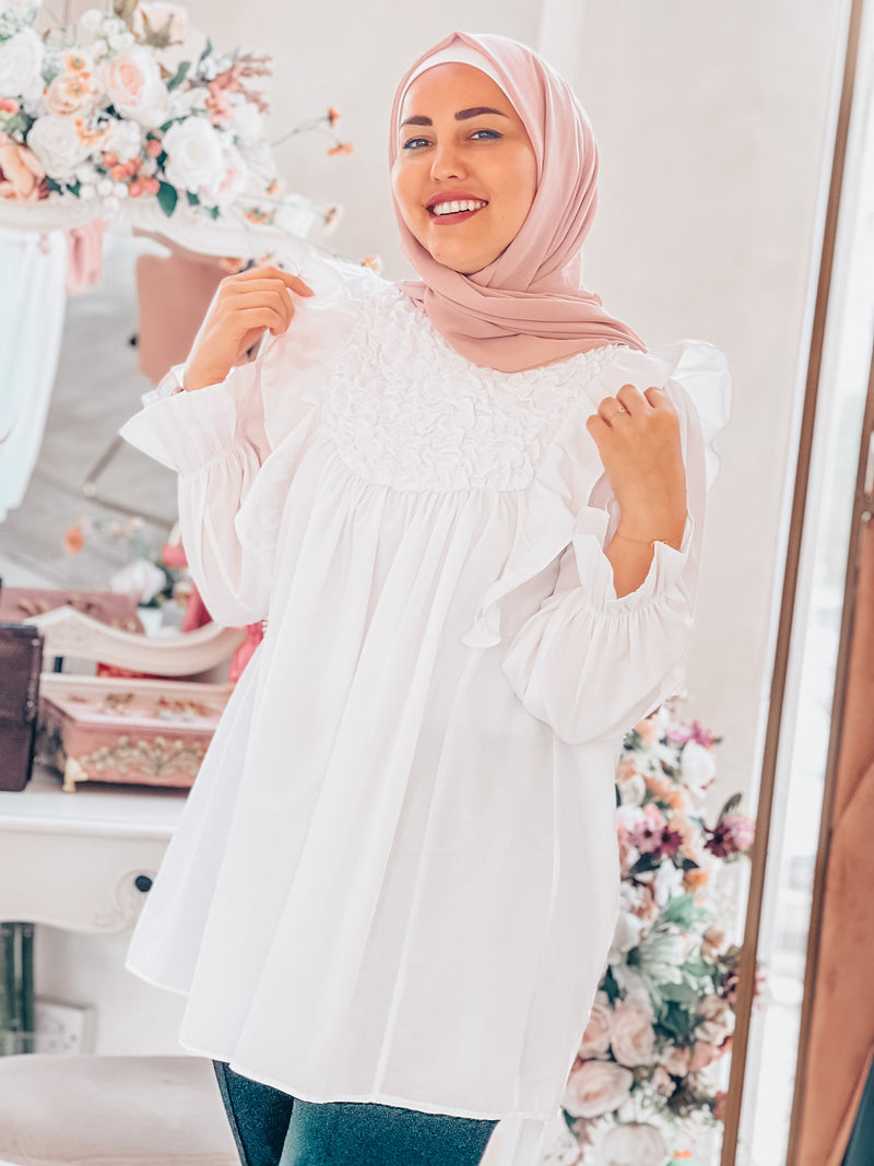 frilly puff sleeves shirt