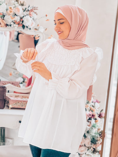 frilly puff sleeves shirt