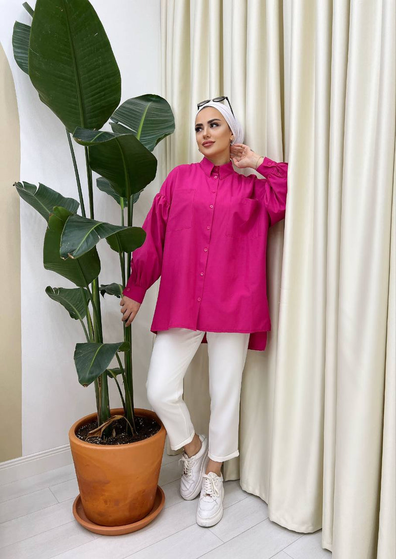 2 pocket wide arms plain shirt