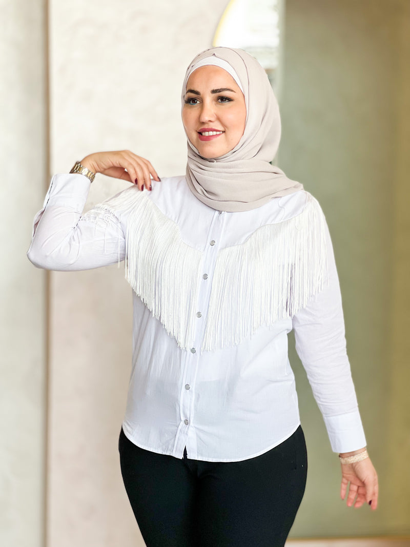 Fringe designed on chest shirt