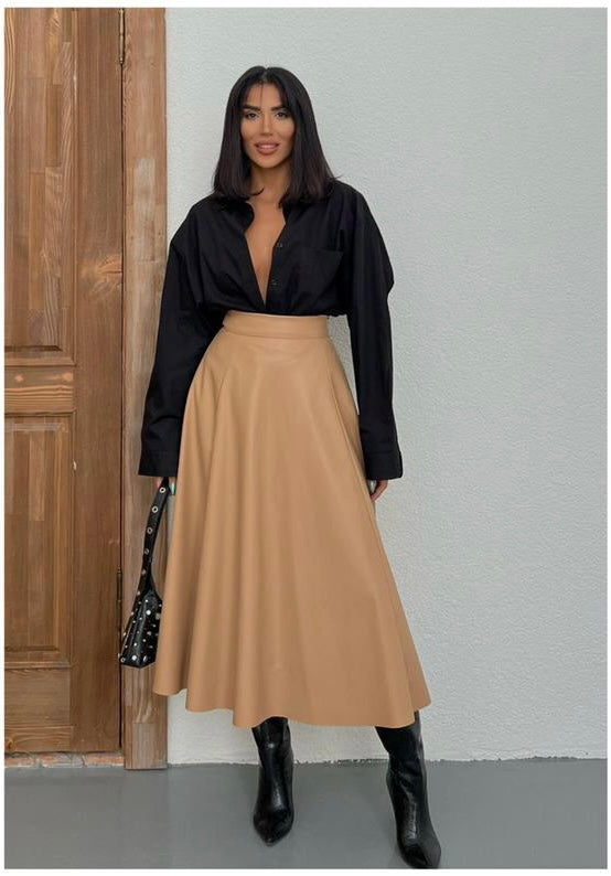 Dazy high waist leather skirt